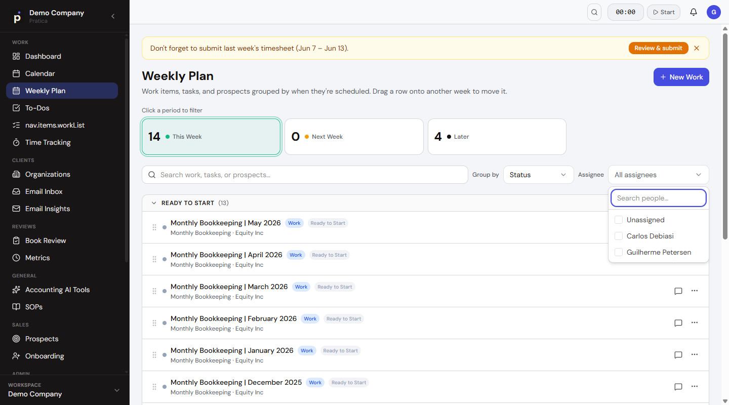 Weekly Plan (2/3)